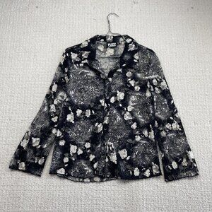 Y2K Fuzz Collection Dark Romantic Sheer Blouse Witchy Fairycore Boho Goth Read